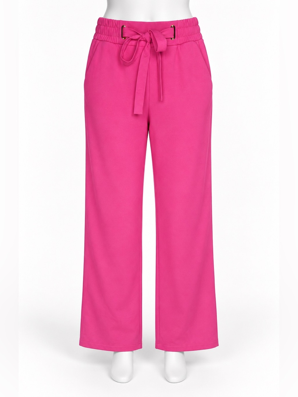 Hot Pink Wide Leg Pants Women’s Large Tie Waist Stretch NWT